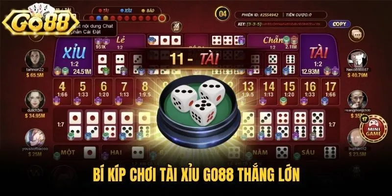 Bí kíp chơi tài xỉu Go88 thắng lớn