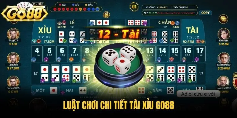 Luật chơi chi tiết tài xỉu Go88